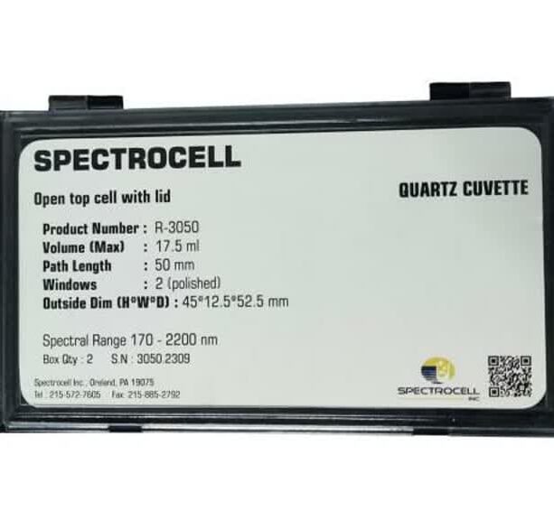 سل کوارتز 5 سانتی متری اسپکتروفتومتر نمایندگی کمپانی اسپکتروسل SPECTROCELL آمریکا